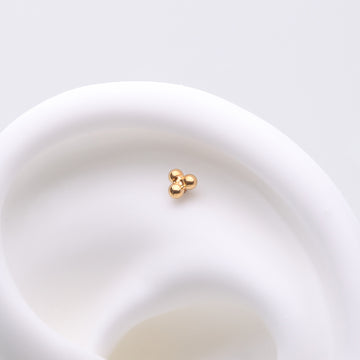 Detail View 1 of Implant Grade Titanium OneFit Threadless Golden Trinity Bali Beads Top Part